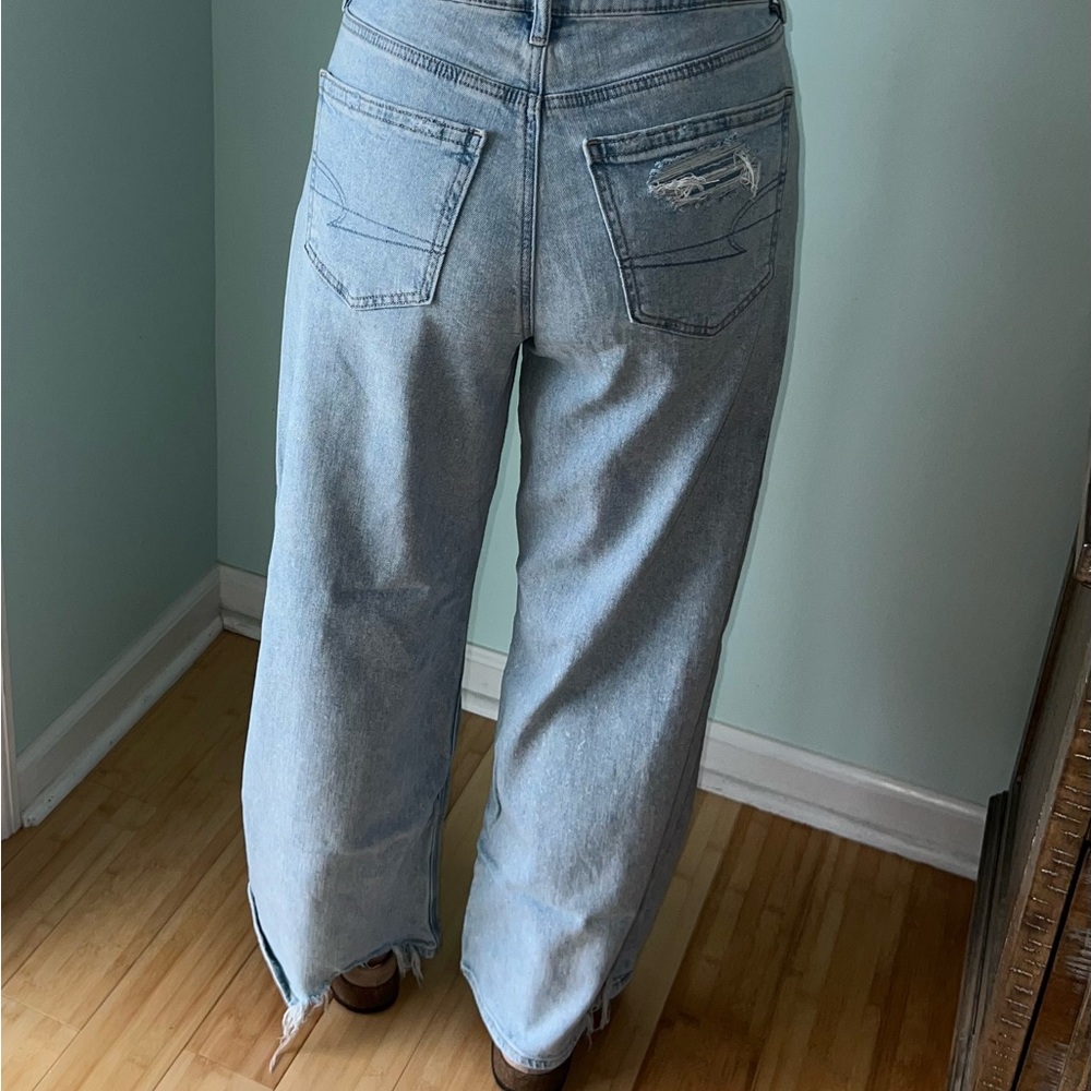 American Eagle super high-rise baggy Wide-Leg Jeans 6 short - Picture 2 of 6
